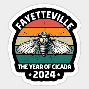 Retro cicada 2024 fayetteville, arkansas cicada invasion Sticker
